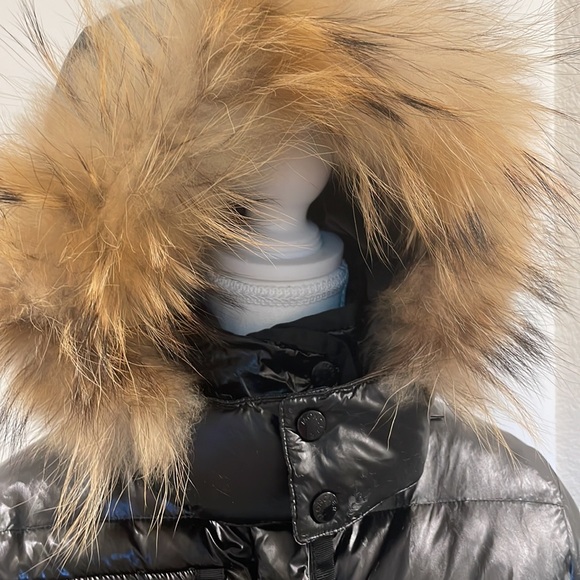 Winter Black Jacket Real Fur Size 1 - Picture 5 of 17